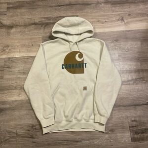 Carhartt Cream Hoodie with Logo